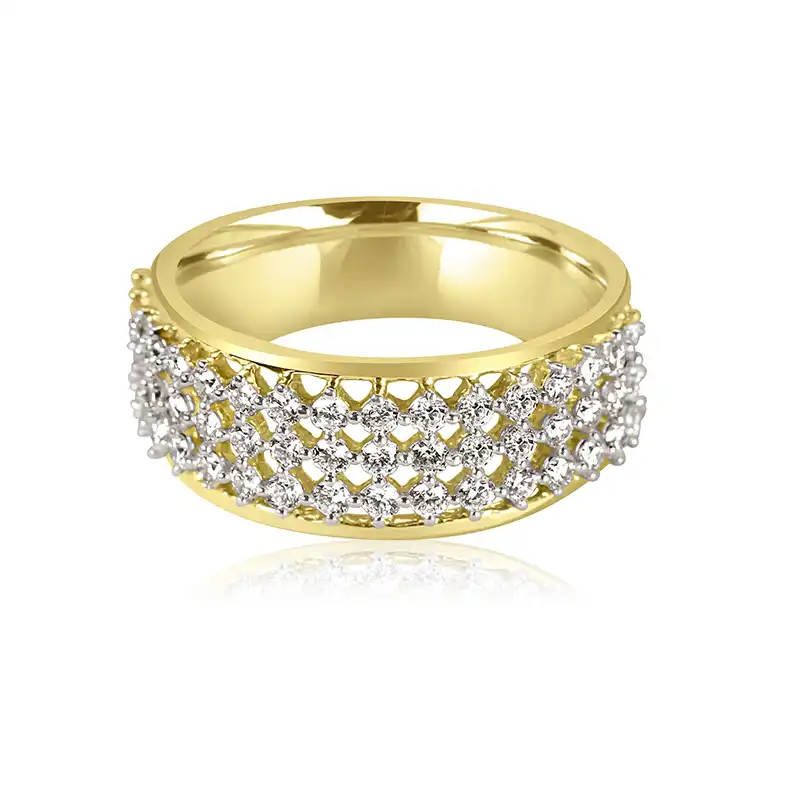 18K Yellow White Gold Diamond Ring